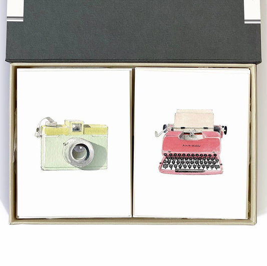 Felix Doolittle: Vintage Desk Box - Couplet with camera and typewriter