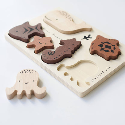 Wee Gallery: Wooden Tray Puzzle - Ocean Animals (2nd Edition)