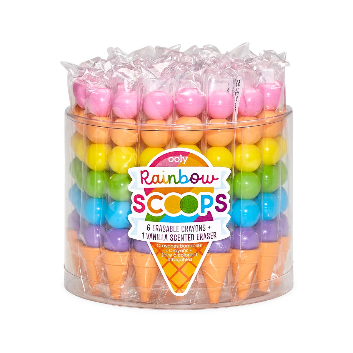 OOLY: Rainbow Scoops Vanilla Scented Stacking Erasable Crayons