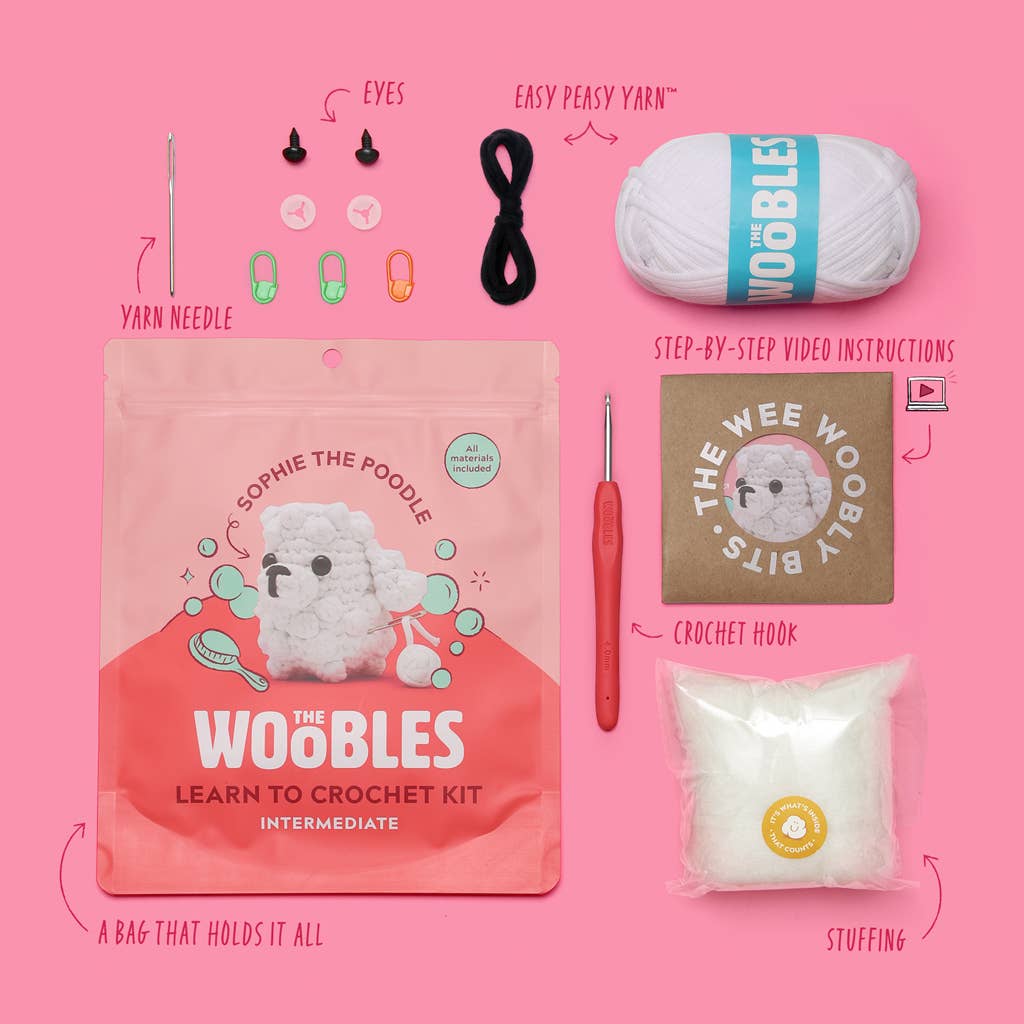 The Woobles: Sophie the Poodle Crochet Kit