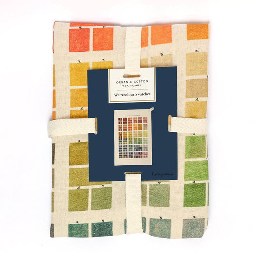 Roomytown Inc: Organic Cotton Tea Towel - Watercolour Swatches