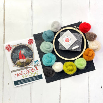 The Crafty Kit Company: Gnomes in a Hoop Needle Felting Craft Kit