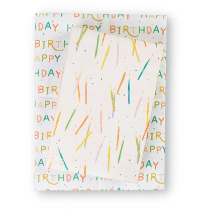 Wrappily Eco Gift Wrap Co.: Candles/ Happy Birthday Double-Sided Eco Wrapping Paper