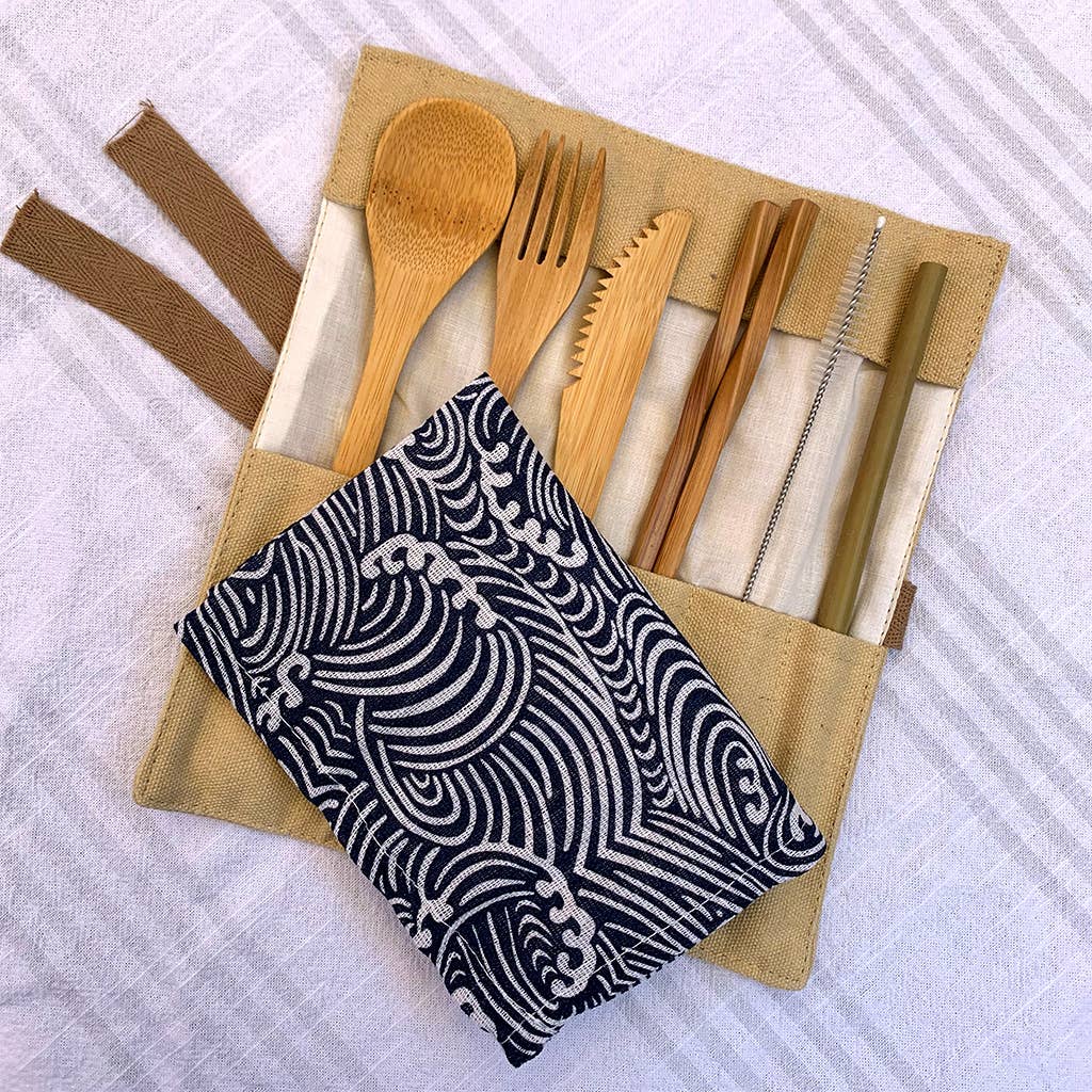 GUUD Brand Products - GUUD Brand Bamboo 6-piece Reusable Cutlery With Cotton Wrap