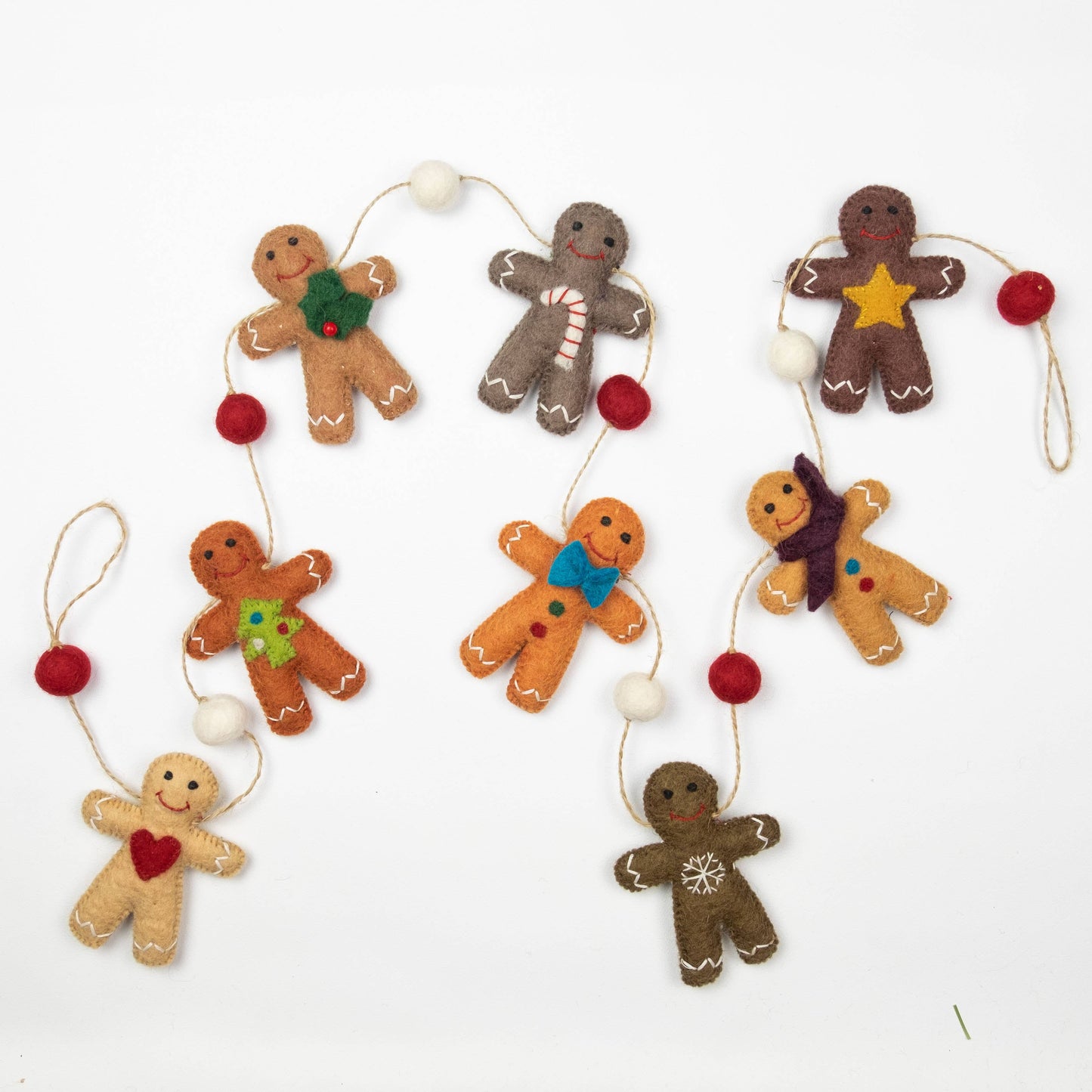 The Winding Road: Christmas Decor Felt Gingerbread Man Garland