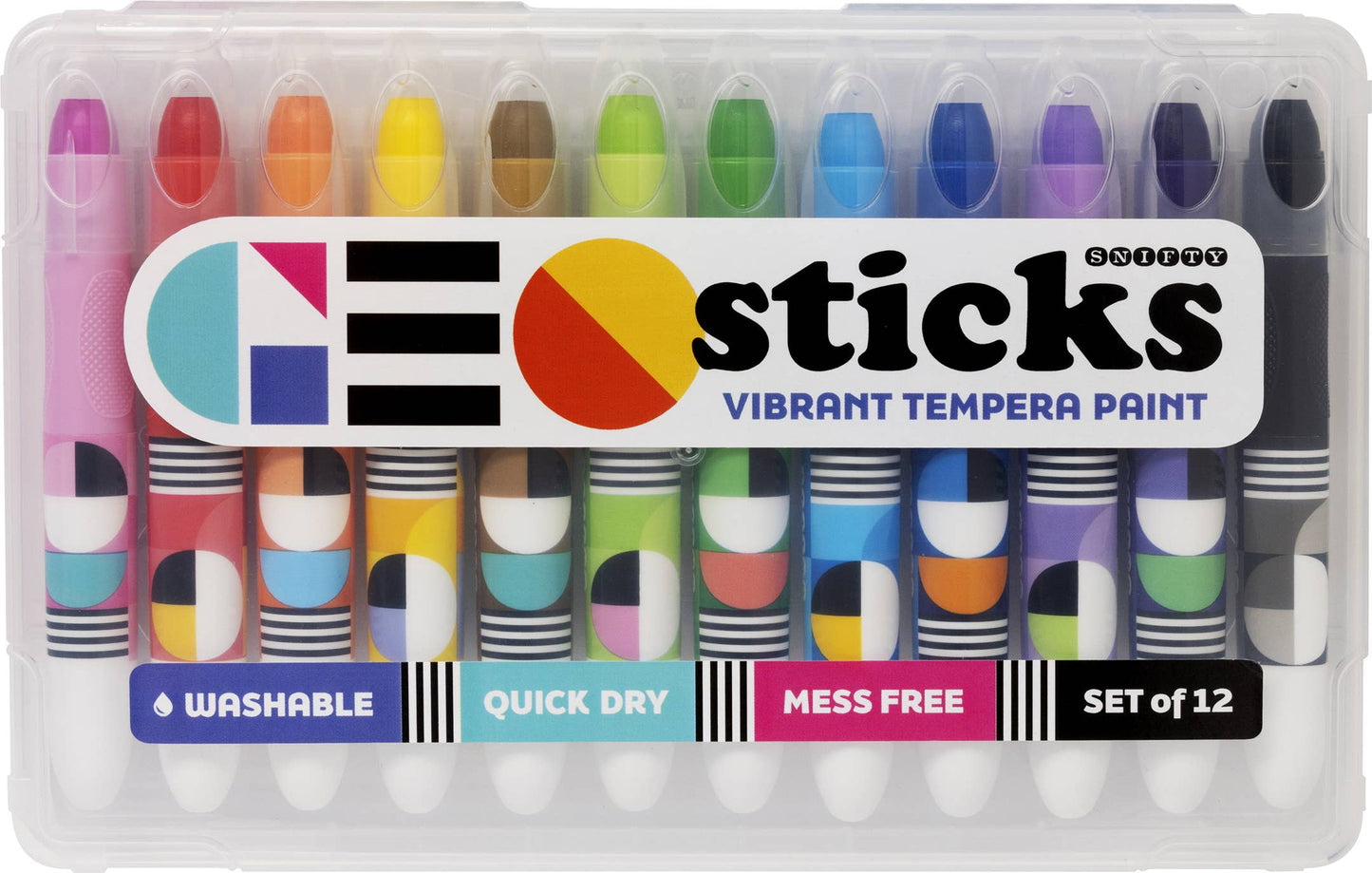 SNIFTY: GEO STICKS VIBRANT TEMPERA PAINT STICKS - BRIGHTS