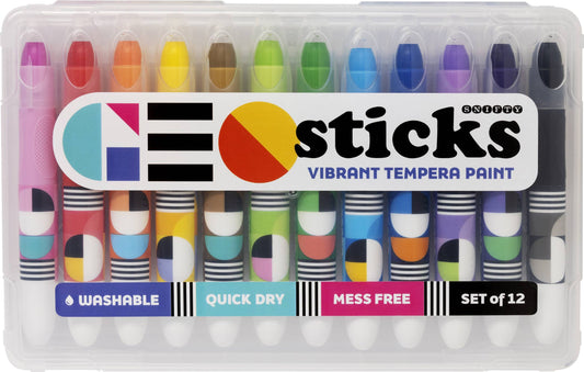 SNIFTY: GEO STICKS VIBRANT TEMPERA PAINT STICKS - BRIGHTS