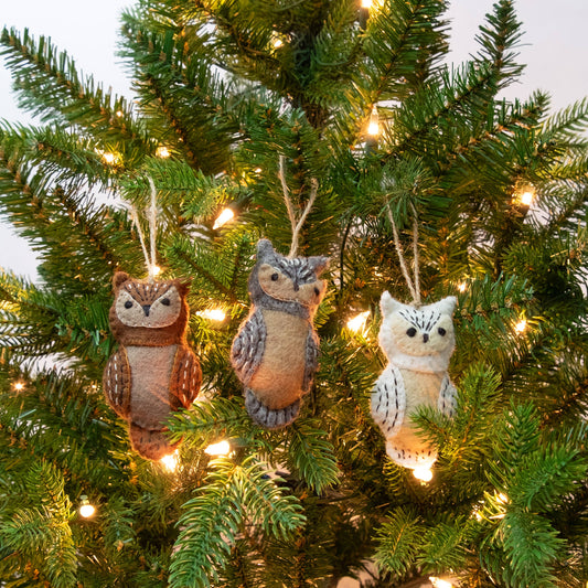 The Winding Road: Ornament Owl Natural Assorted Colors