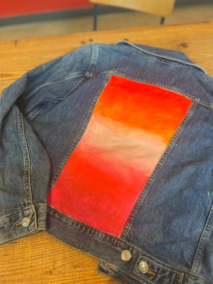 PRIDE DENIM JACKET ORANGE OMBRÉ