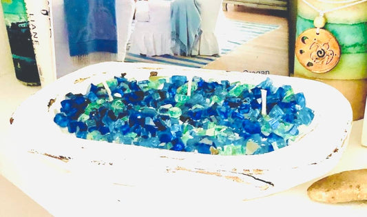 Plaid Rooster Co: "FIRE BOWL" Dough Bowl Soy Candle (At the Lake)