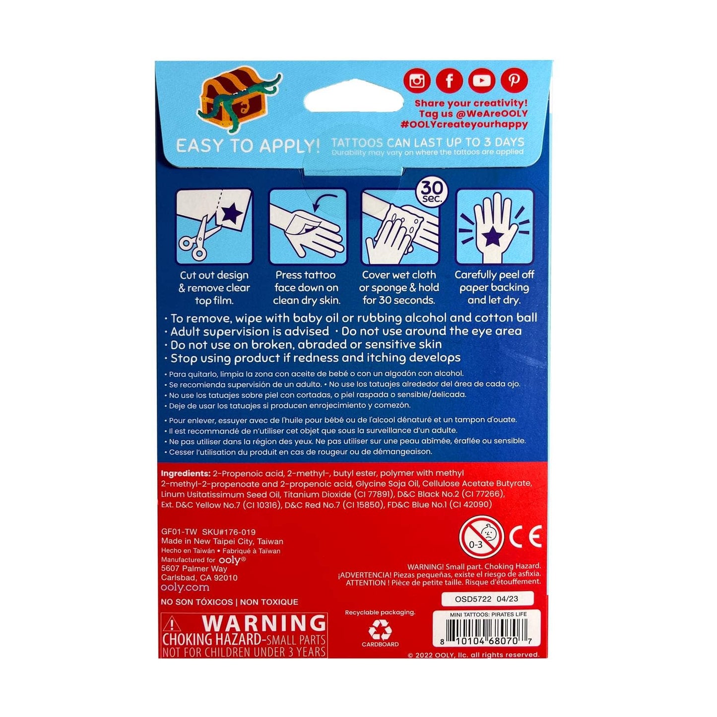 OOLY: Mini Temporary Tattoos - Pirate's Life