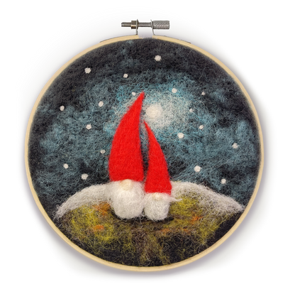 The Crafty Kit Company: Gnomes in a Hoop Needle Felting Craft Kit