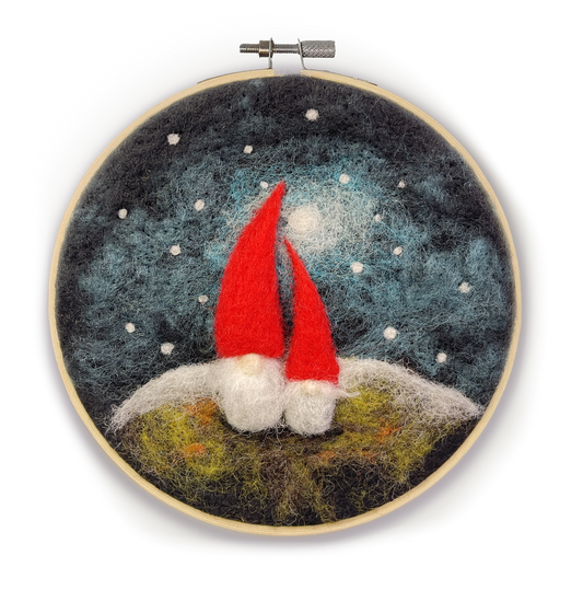 The Crafty Kit Company: Gnomes in a Hoop Needle Felting Craft Kit