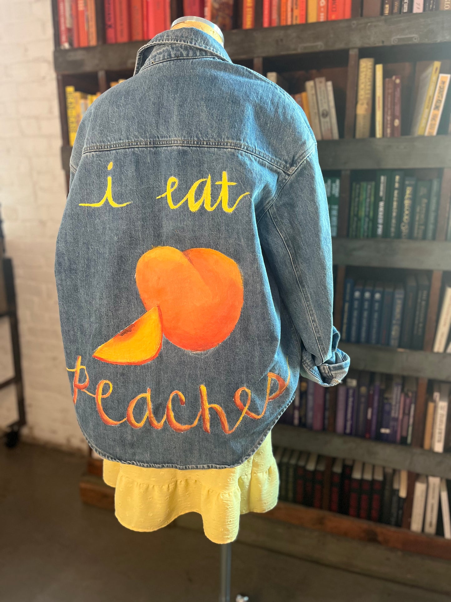 PRIDE DENIM JACKET “I EAT PEACHES”