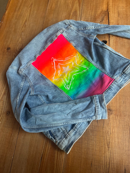 PRIDE DENIM JACKET RAINBOW OMBRÉ