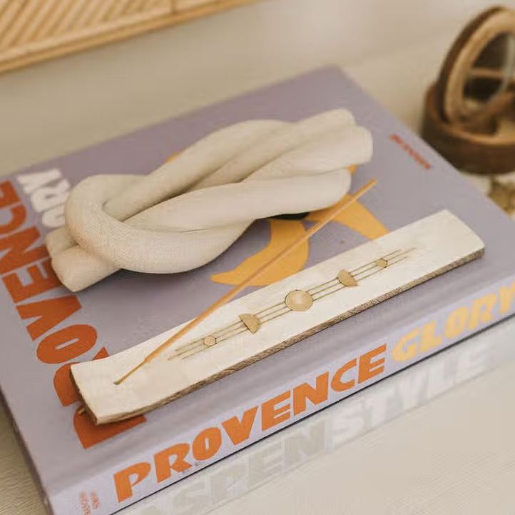 Matr Boomie Fair Trade: Indukala Moon Phase Incense Holder - Hand Carved Wood Bone