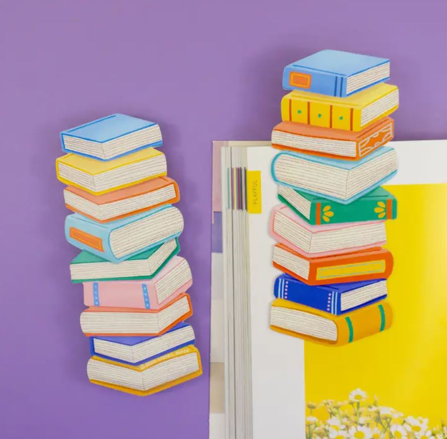 Grey Street Paper: Book Stack Die-Cut Bookmark