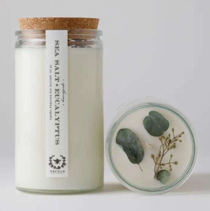 Nectar Republic: Sea Salt + Eucalyptus : Apothecary Candle ( Restoring )