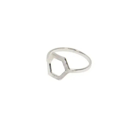 Purpose Jewelry: Geo Ring (Rhodium Silver)