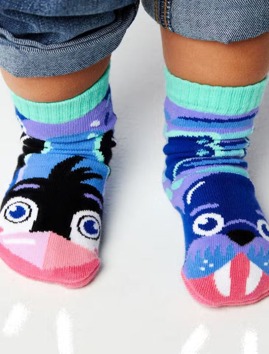 Pals Socks: Penguin & Walrus Mismatched Kids Socks