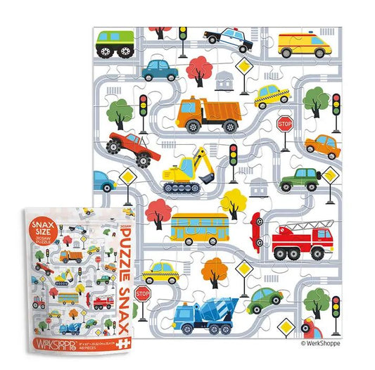 Werkshoppe: Trucks and Transportation 48 Puzzle Piece Snax