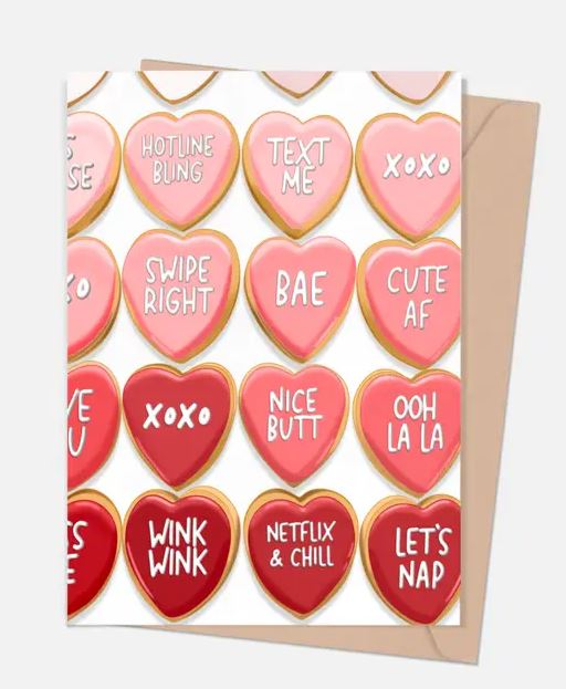 Shop Trimmings: Heart Saying Cookies Love Greeting Card