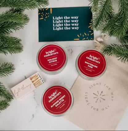 Bright Endeavors Candle: Holiday Tins Gift Set