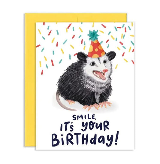 Grey Street Paper: Smile! It's Your Birthday Opossum Birthday Greeting Card