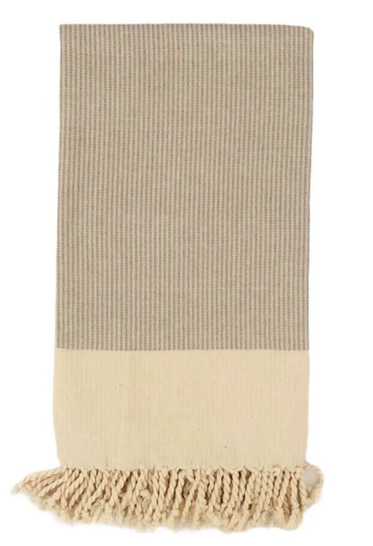 Balthazar & Rose Foutas Towels: Candy Cane Taupe