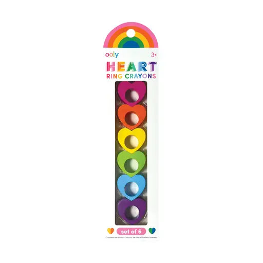 OOLY - Heart Ring Crayons - Set of 6