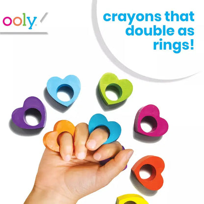 OOLY - Heart Ring Crayons - Set of 6