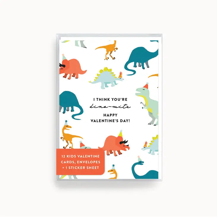 Joy Paper Co: 'I Think You're Dino-Mite' Kids Mini Valentines (Set of 12)