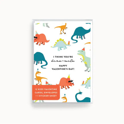 Joy Paper Co: 'I Think You're Dino-Mite' Kids Mini Valentines (Set of 12)