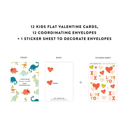 Joy Paper Co: 'I Think You're Dino-Mite' Kids Mini Valentines (Set of 12)