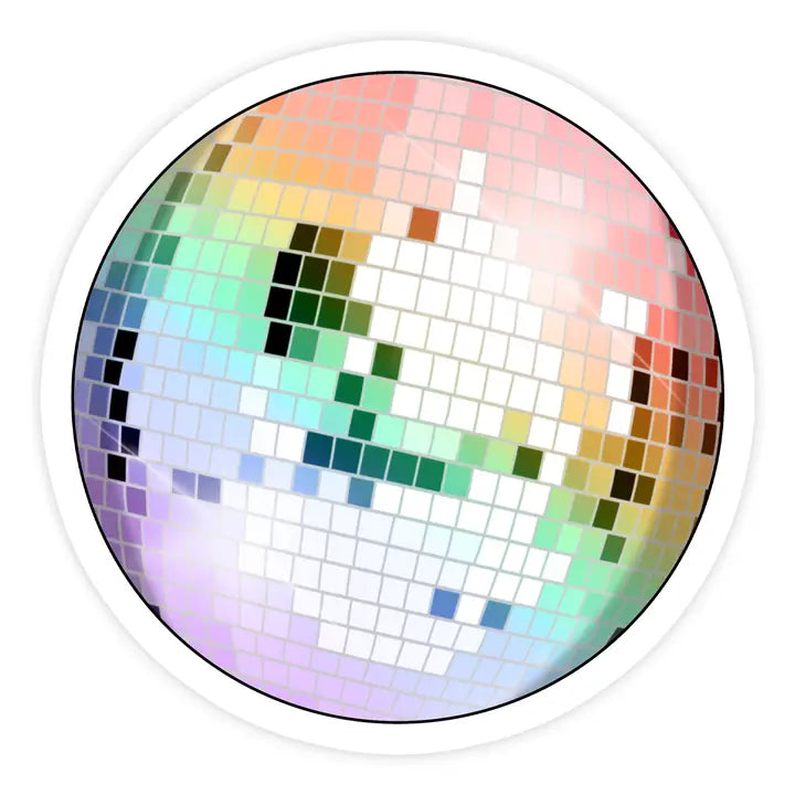 Shop Trimmings: Pride Rainbow Disco Ball Sticker