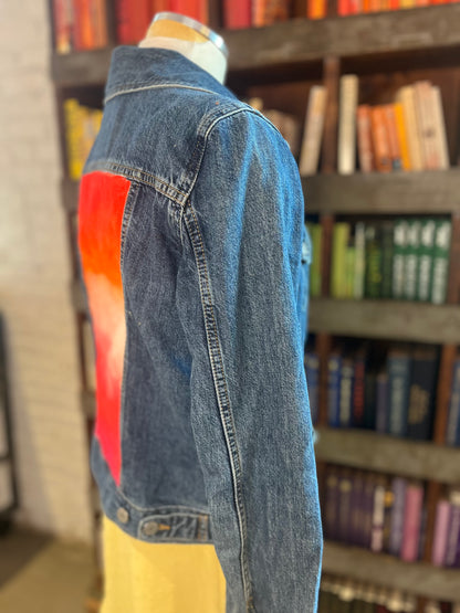 PRIDE DENIM JACKET ORANGE OMBRÉ