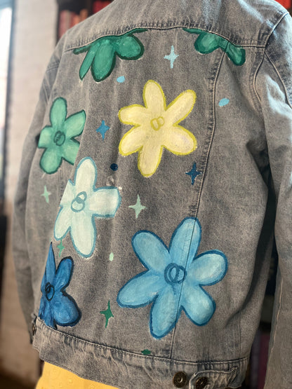 PRIDE DENIM JACKET - FLOWERS