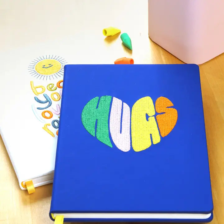 Denik: Hugs Vegan Embroidered Journal Notebook