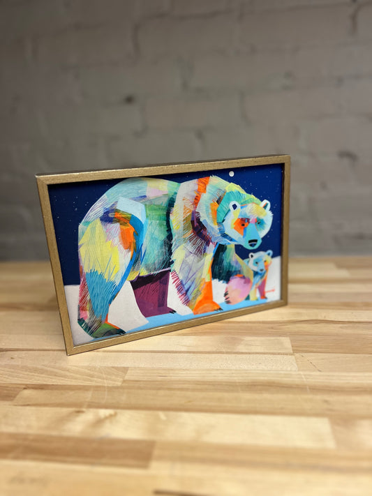 WerkShoppe: Polar Bears | Framed Canvas Art