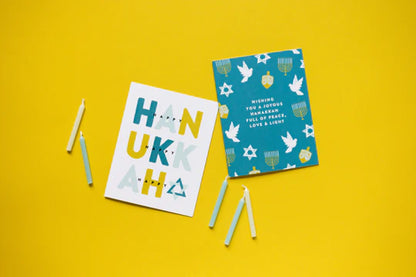 Joy Paper Co: Peace, Love and Light Hanukkah Card