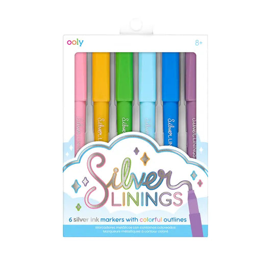 OOLY: Silver Linings Outline Markers - Set of 6