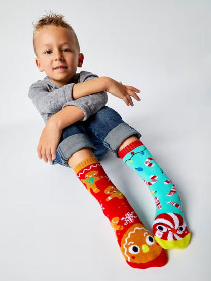 Pals Socks: Gingerbread & Candy Cane Mismatched Kids Socks