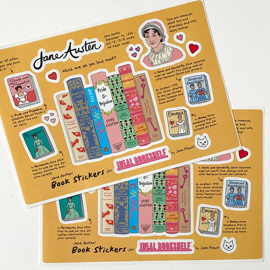 Ideal Bookshelf Sticker Sheet: Jane Austen