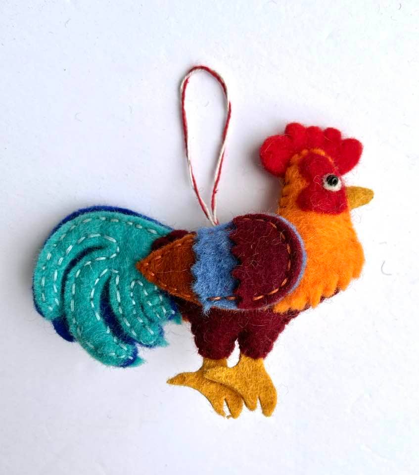 The Winding Road: Ornament Felt Rooster