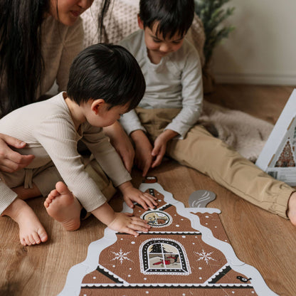 Wee Gallery: Gingerbread House Holiday/Christmas Floor Puzzle