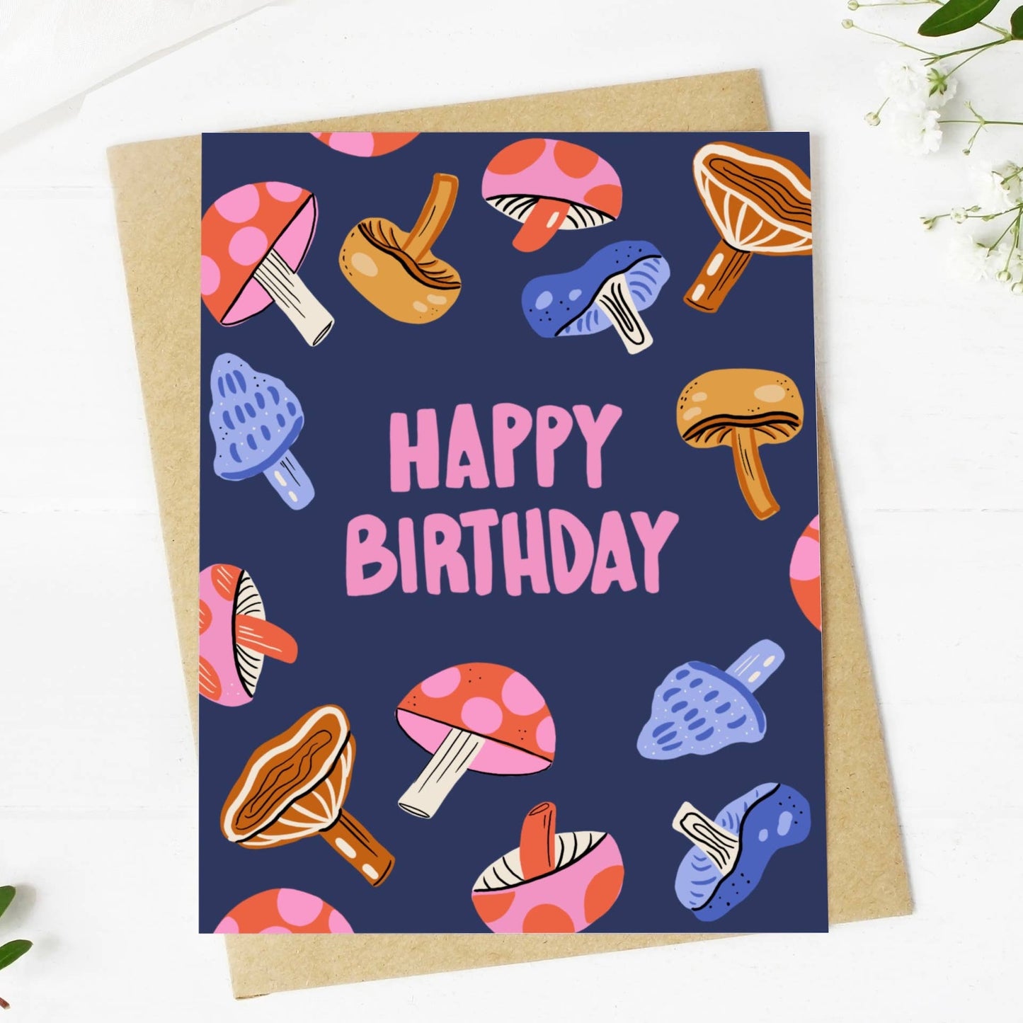 Big Moods: "Happy Birthday" Mushroom Card