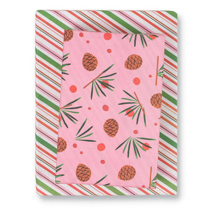 Wrappily Eco Gift Wrap Co.: Pink Pinecones Double-sided Eco Wrapping Paper