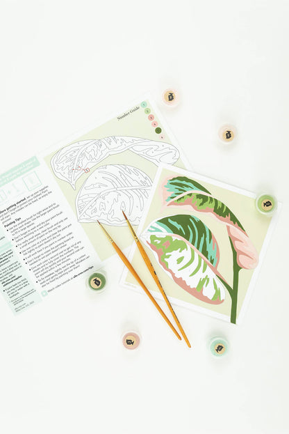 Elle Crée (She Creates): Rubber Plant Leaves MINI Paint-by-Number Kit