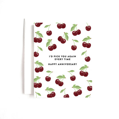 Joy Paper Co.: Pick You Again Cherries Anniversary Card