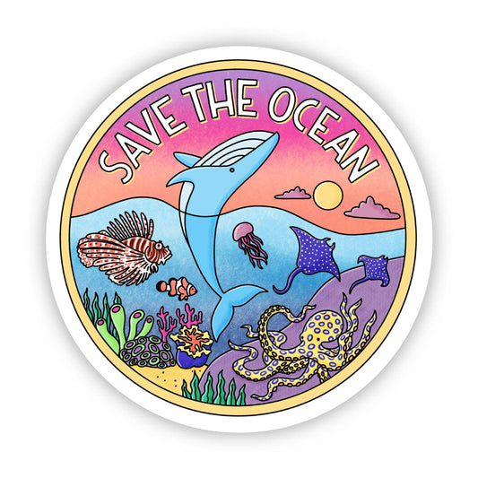 Big Moods: "Save The Ocean" Coral Reef Sticker